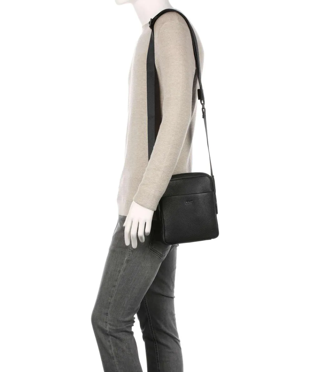 Cardona Luan Umhängetasche genarbtes Leder schwarz