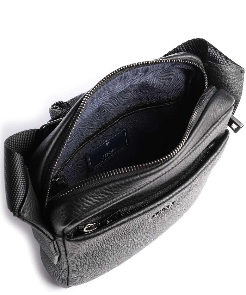 Cardona Luan Umhängetasche genarbtes Leder schwarz