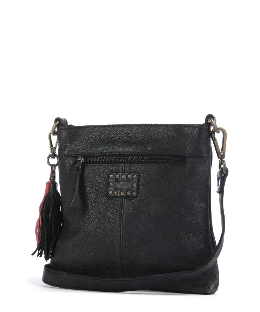 Herzweg 4 Umhängetasche genarbtes Leder schwarz