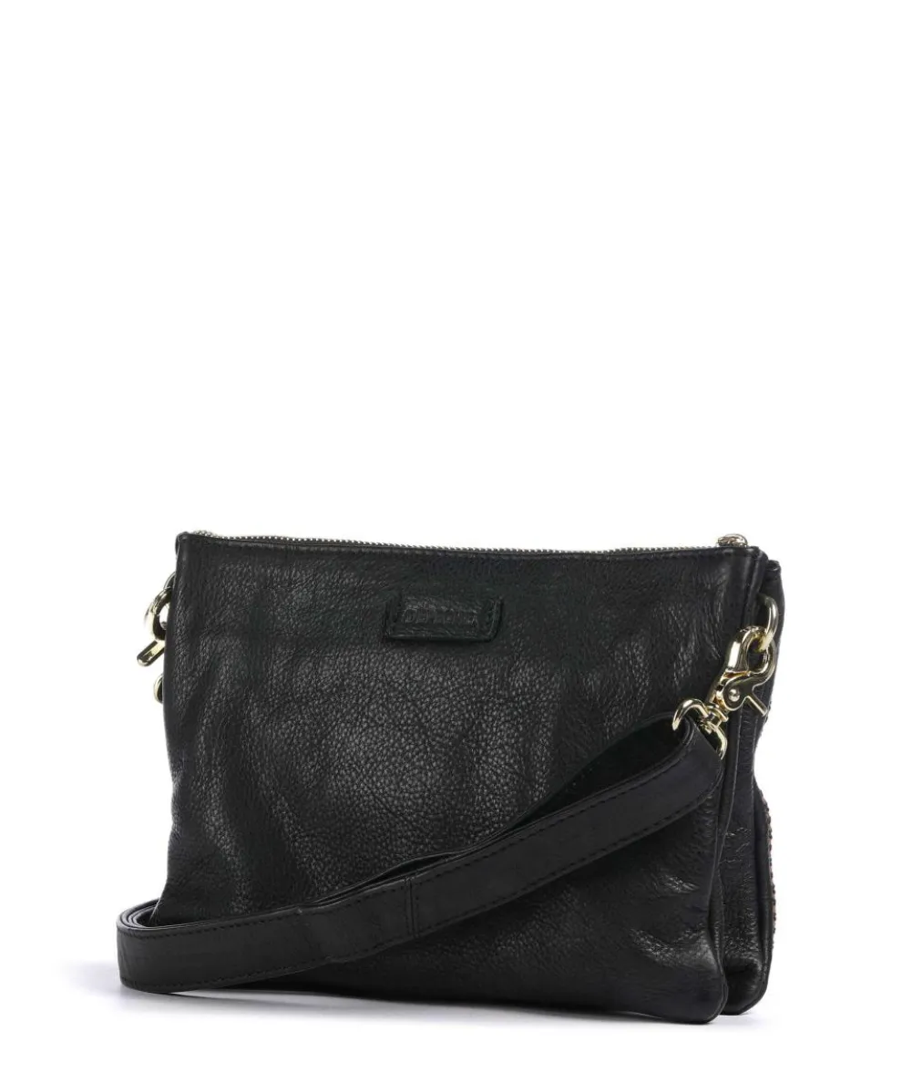 Golden Magic Umhängetasche genarbtes Leder schwarz