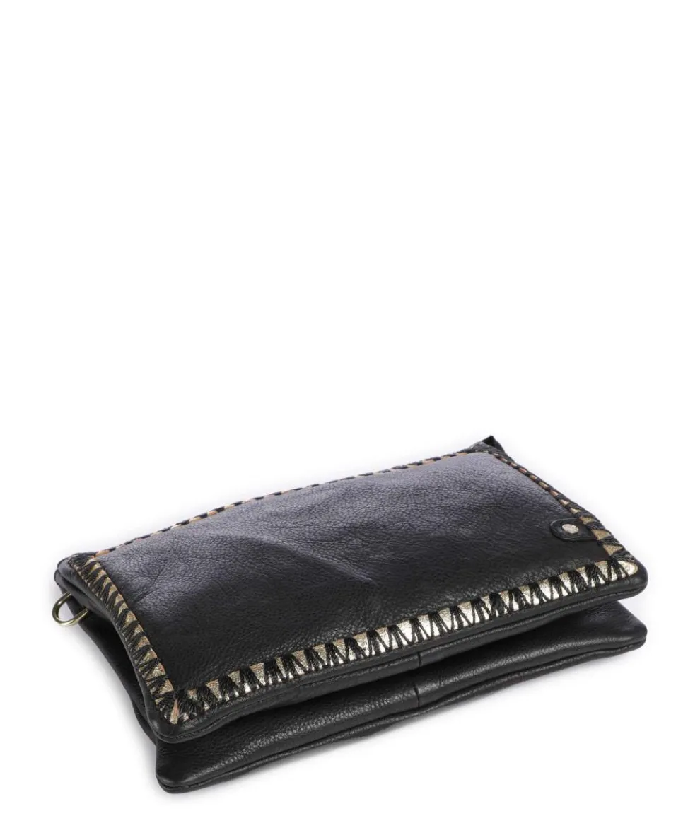 Golden Magic Umhängetasche genarbtes Leder schwarz