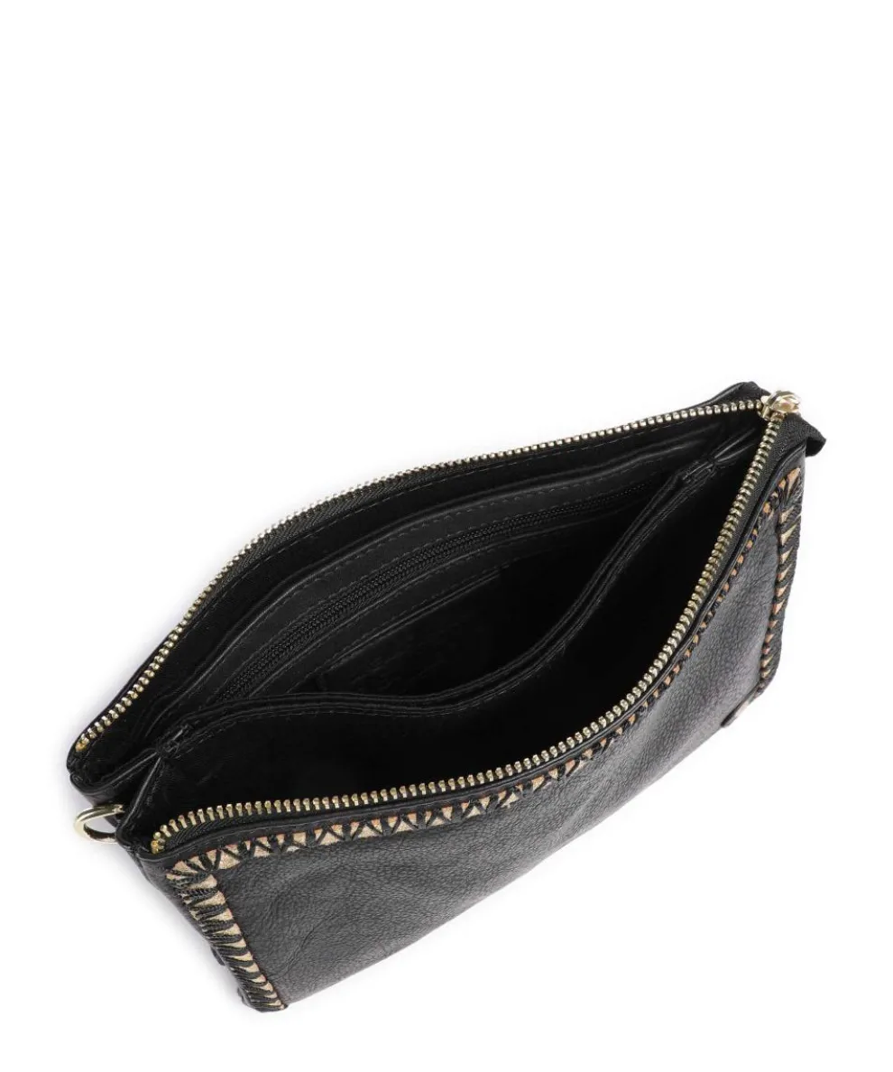 Golden Magic Umhängetasche genarbtes Leder schwarz