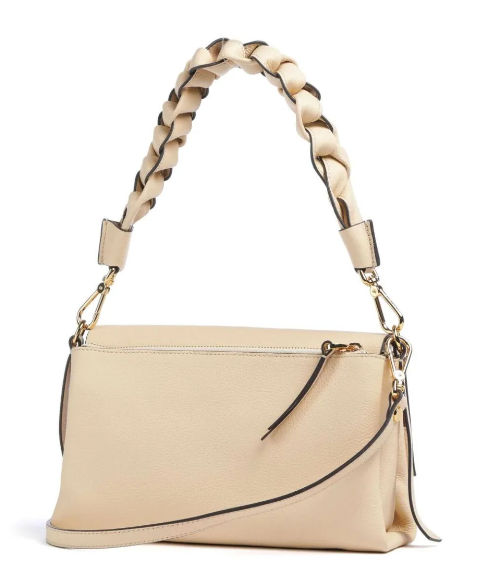 Boheme Grana Double Schultertasche genarbtes Rindsleder natur