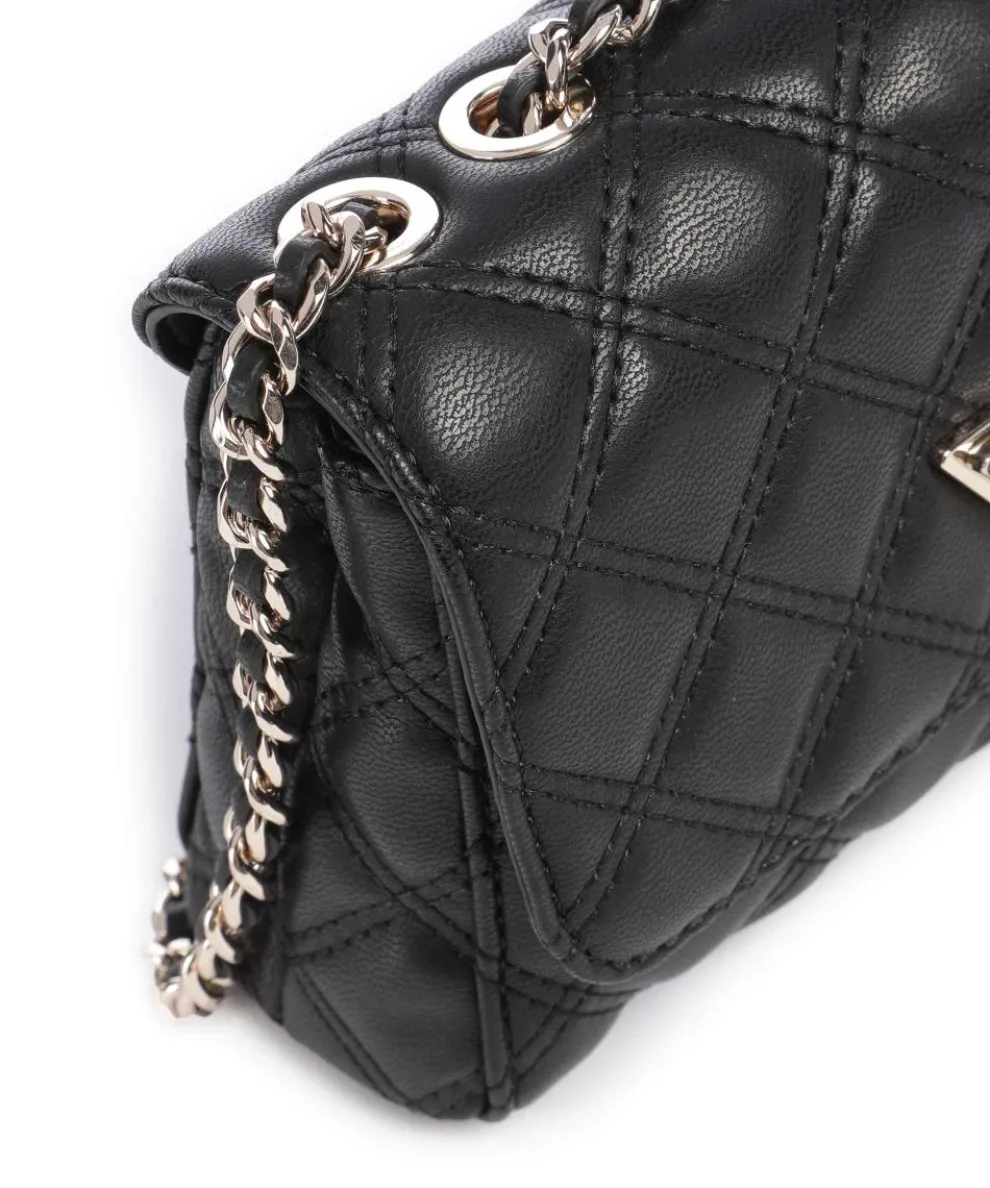 Giully Mini Schultertasche Lederimitat schwarz