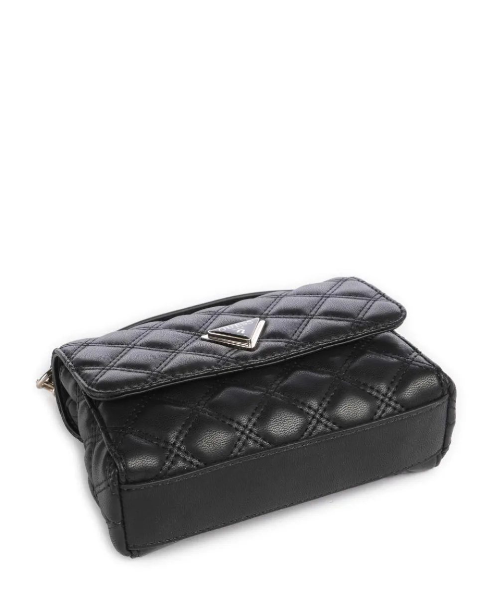 Giully Mini Schultertasche Lederimitat schwarz