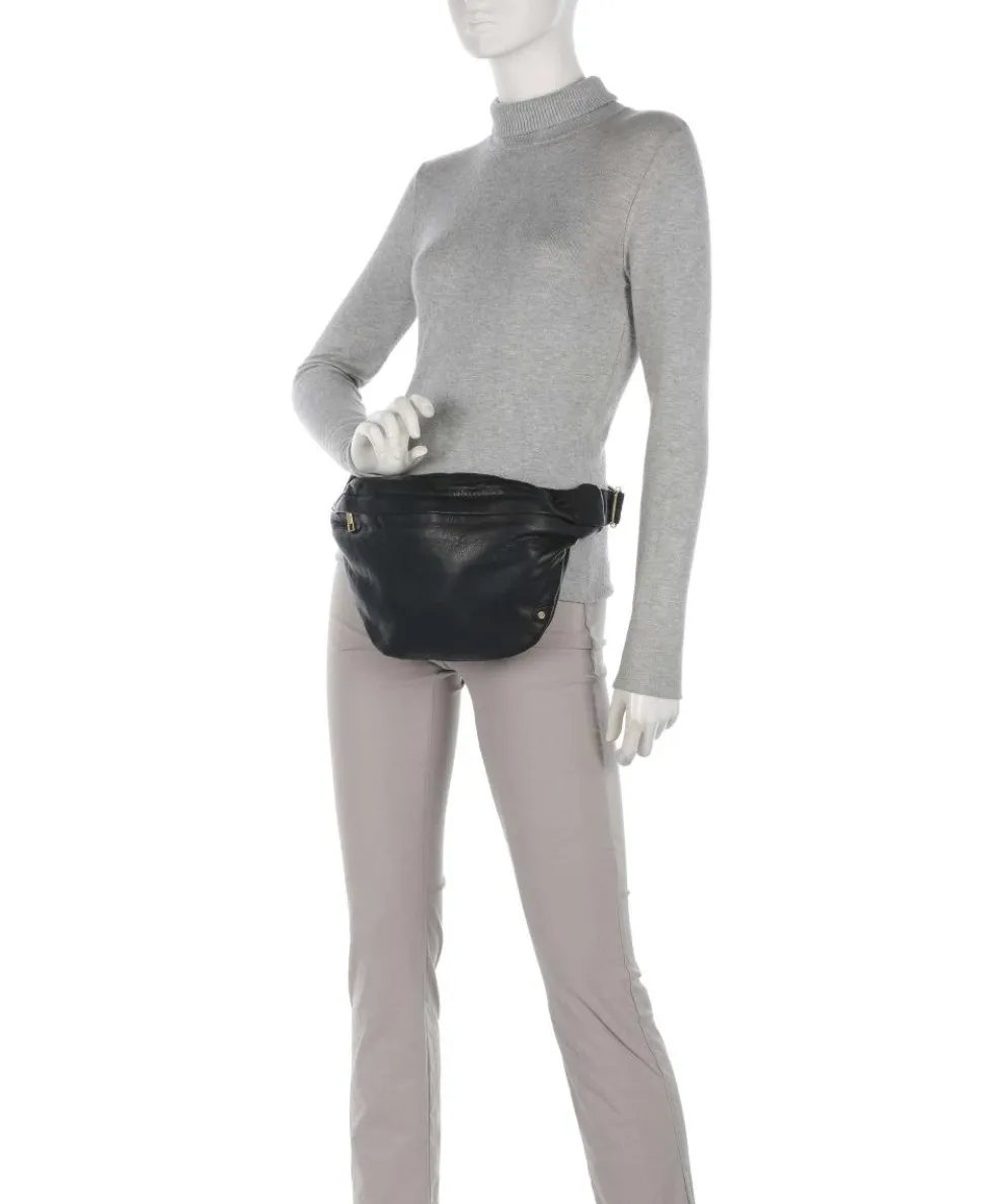 Golden Chic Gürteltasche fein genarbtes Kalbsleder schwarz