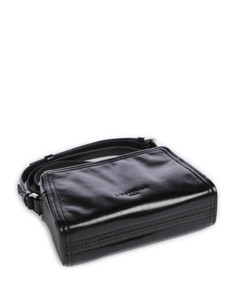 Chudy Paper Touch Crinkle S Umhängetasche Nappa Kalbsleder schwarz