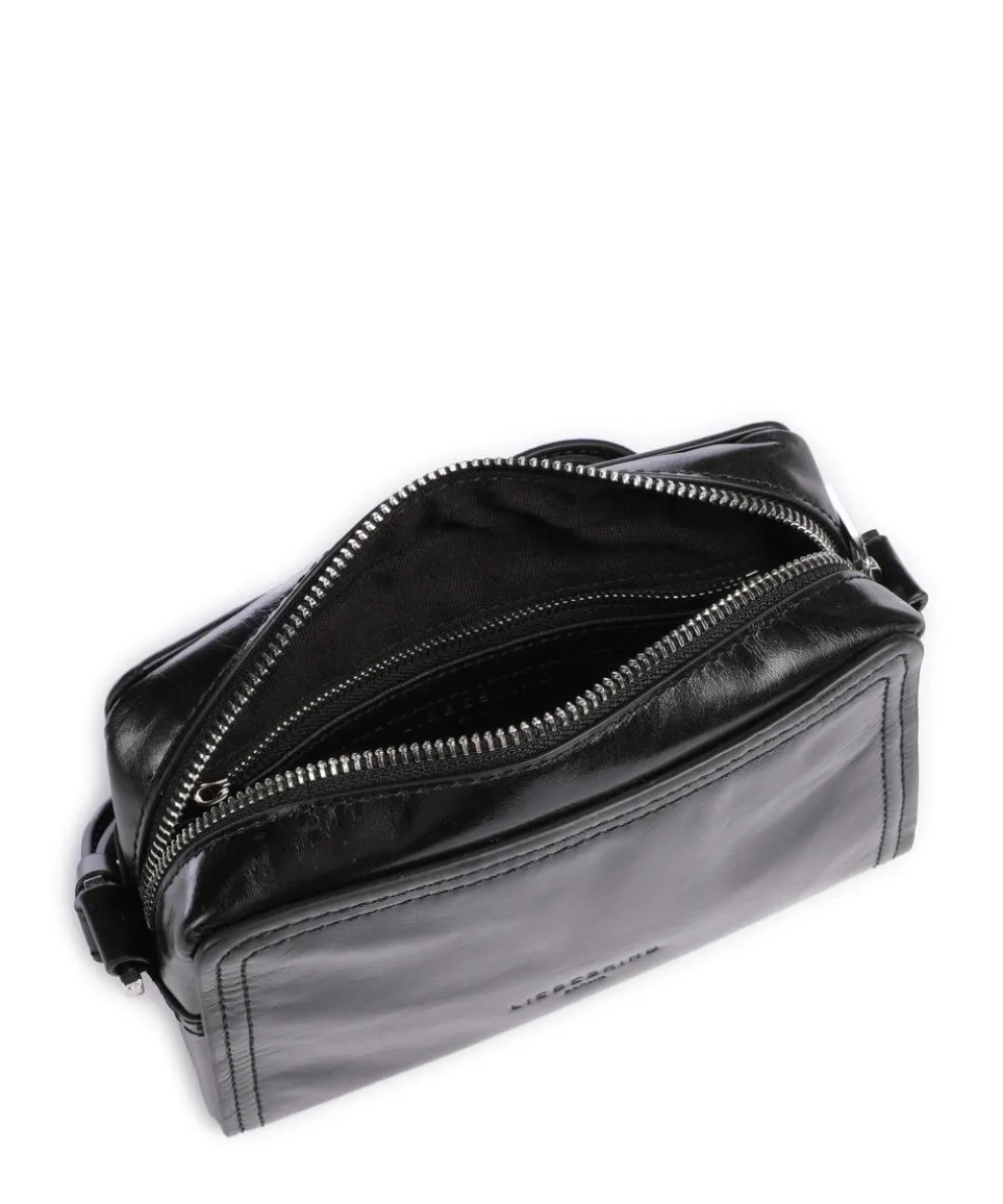 Chudy Paper Touch Crinkle S Umhängetasche Nappa Kalbsleder schwarz