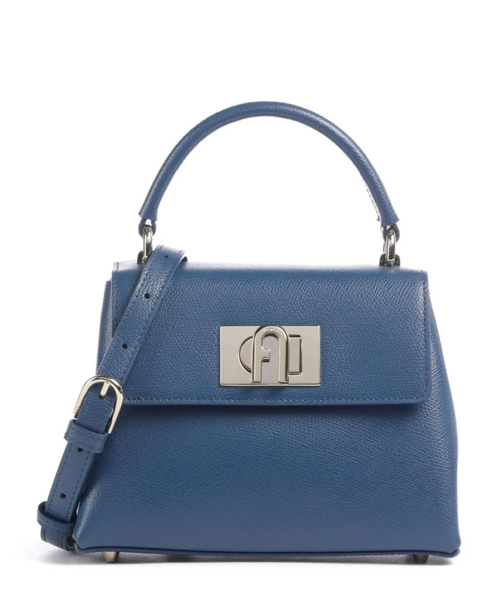 1927 Mini Handtasche genarbtes Leder dunkelblau