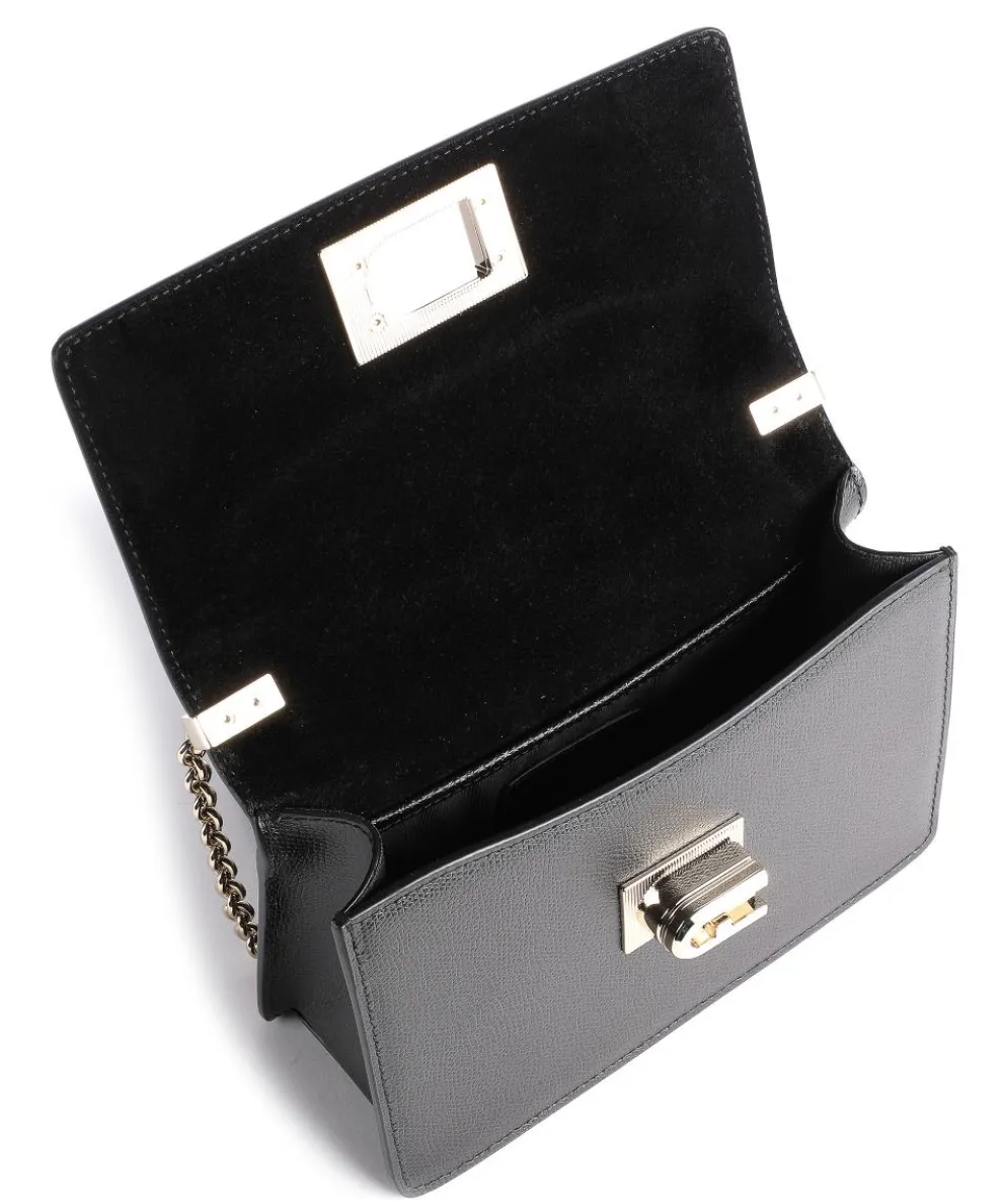 1927 Mini Schultertasche genarbtes Rindsleder schwarz