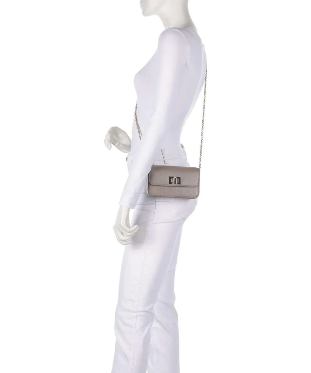 1927 Mini Umhängetasche genarbtes Leder taupe