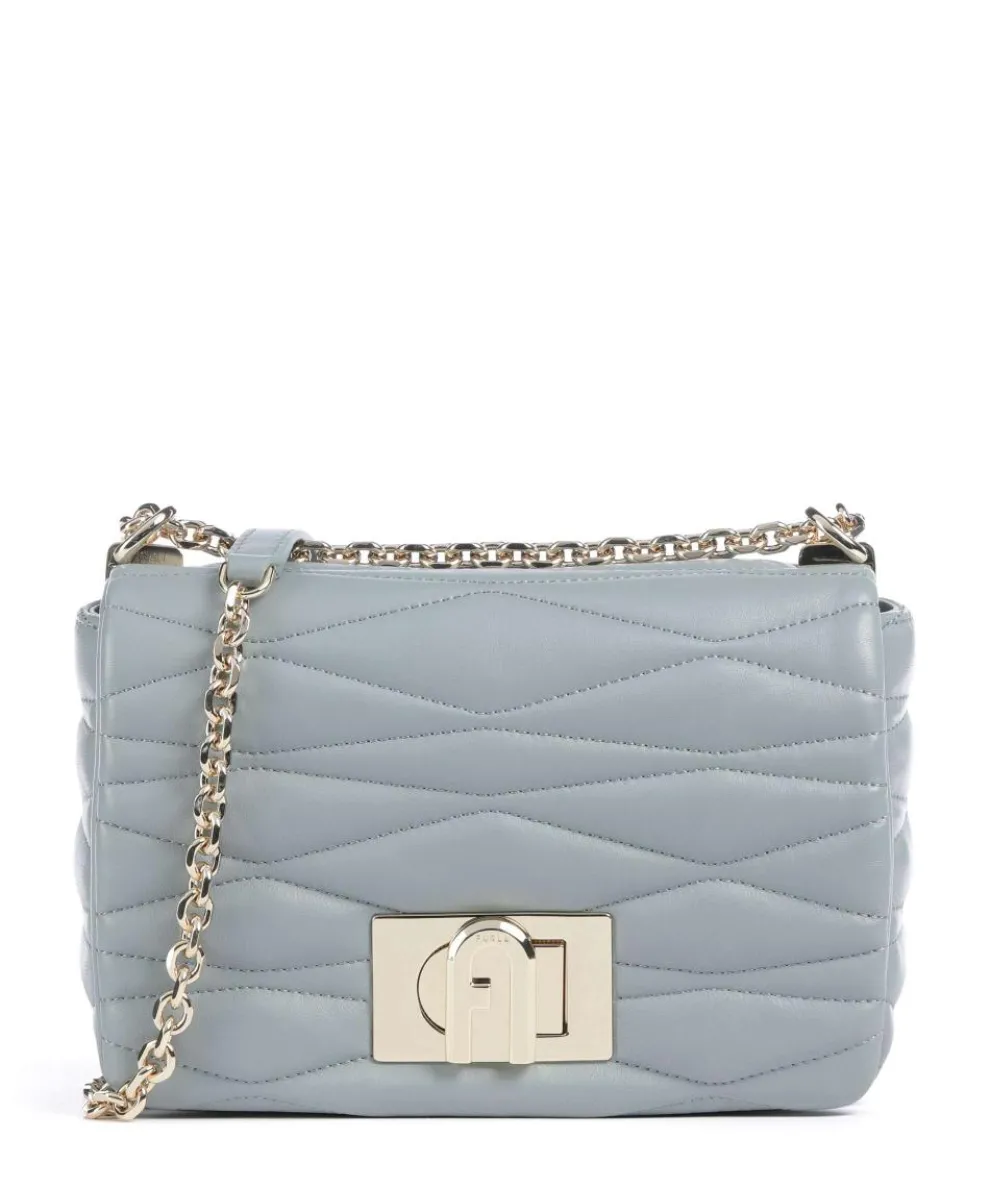 1927 S Schultertasche Nappa Kalbsleder blaugrau