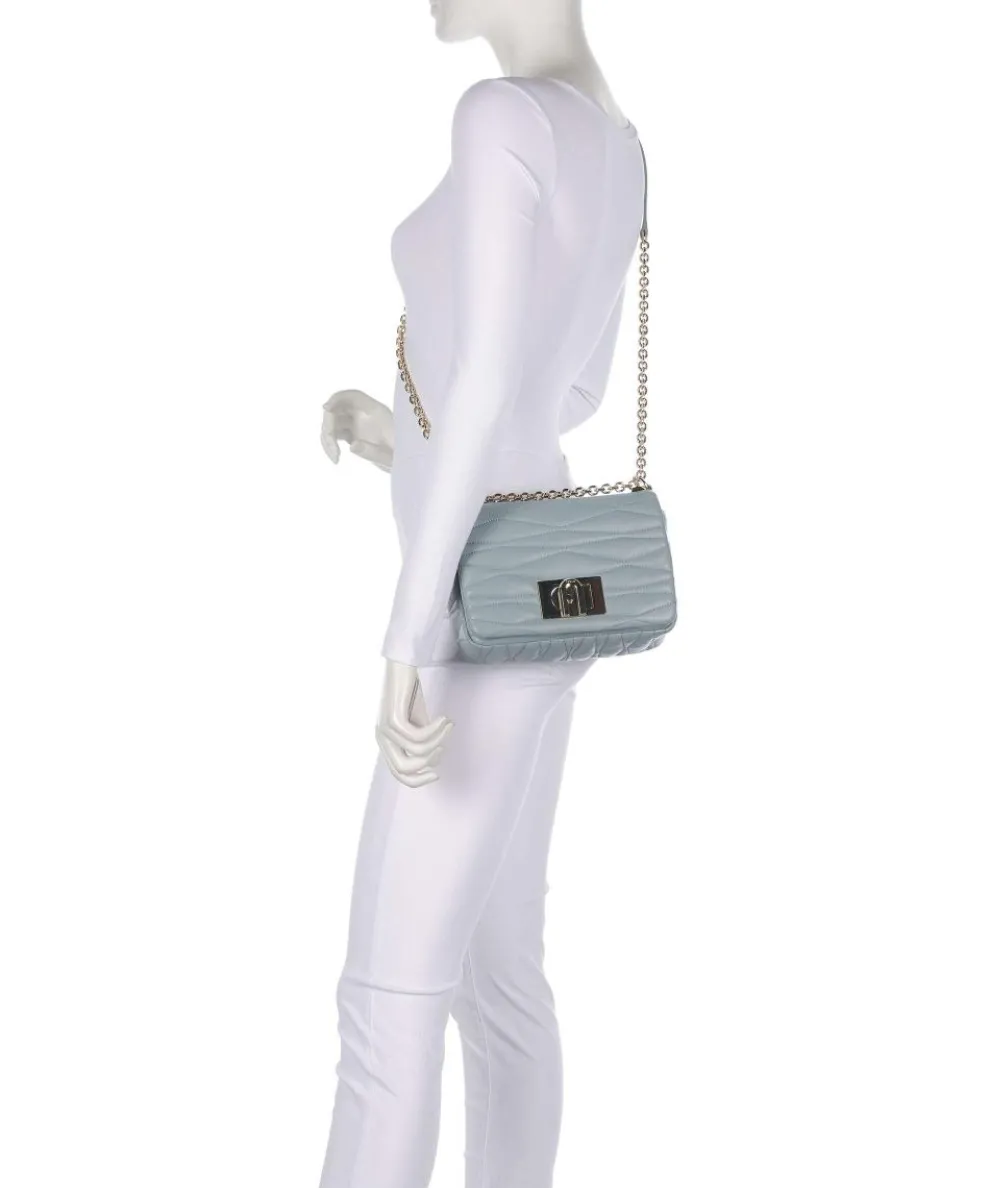 1927 S Schultertasche Nappa Kalbsleder blaugrau