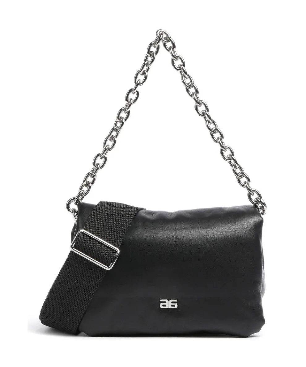 Piuma_Lucido Puffer Schultertasche weiches Rindsleder schwarz