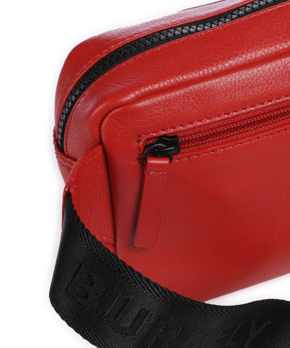 Minimal Mason Umhängetasche genarbtes Leder rot