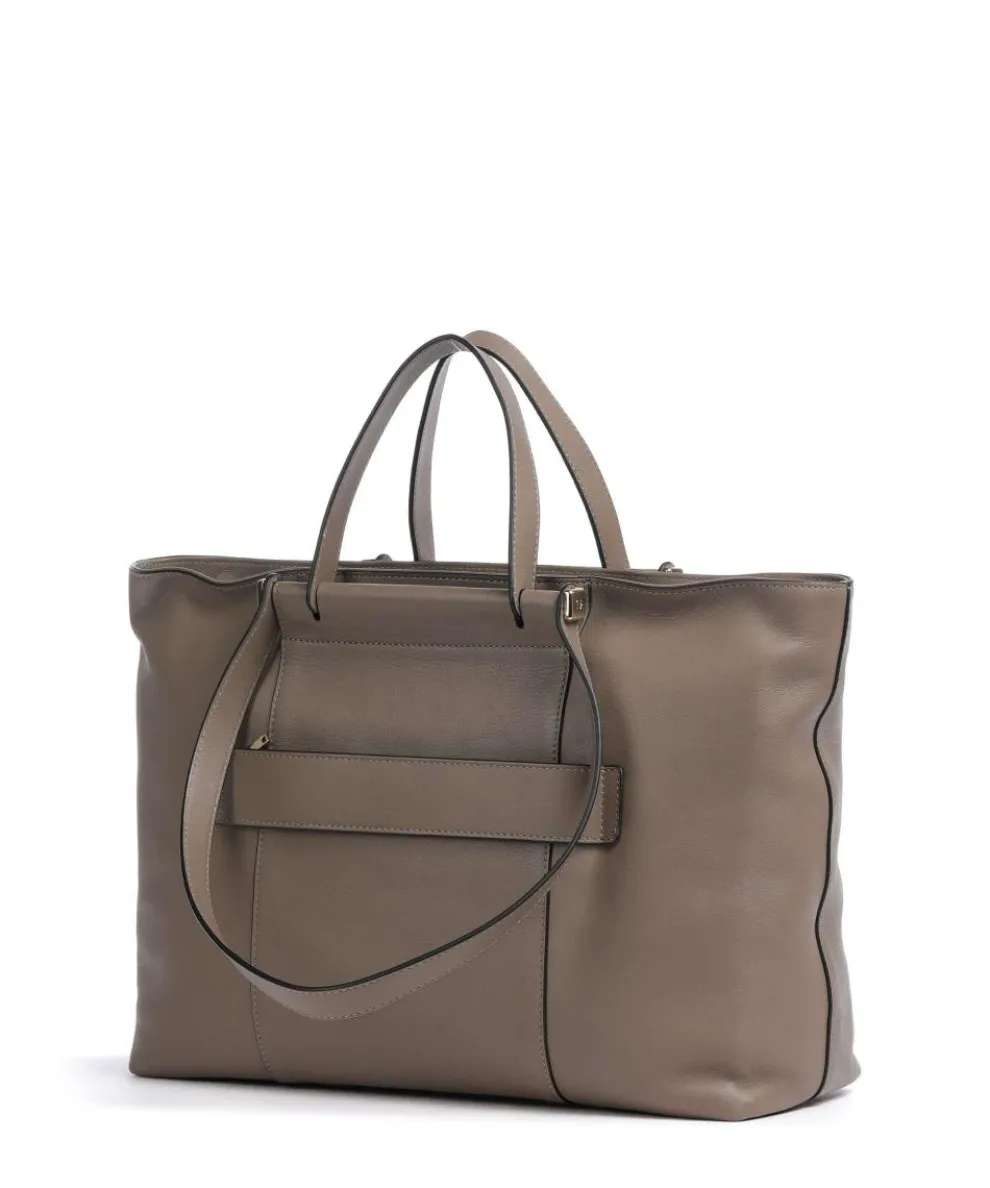 Circle Shopper 15″ fein genarbtes Rindsleder taupe