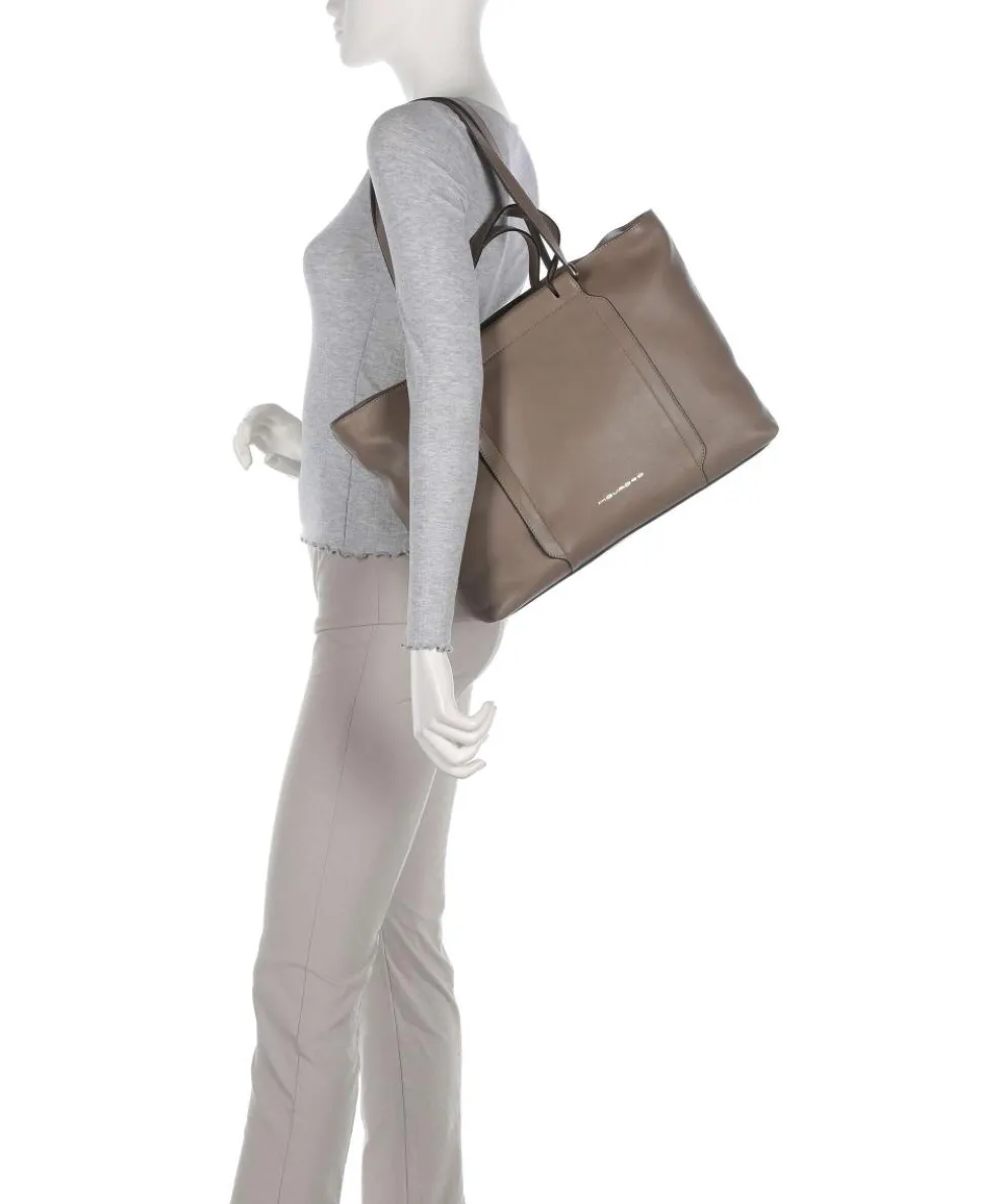 Circle Shopper 15″ fein genarbtes Rindsleder taupe