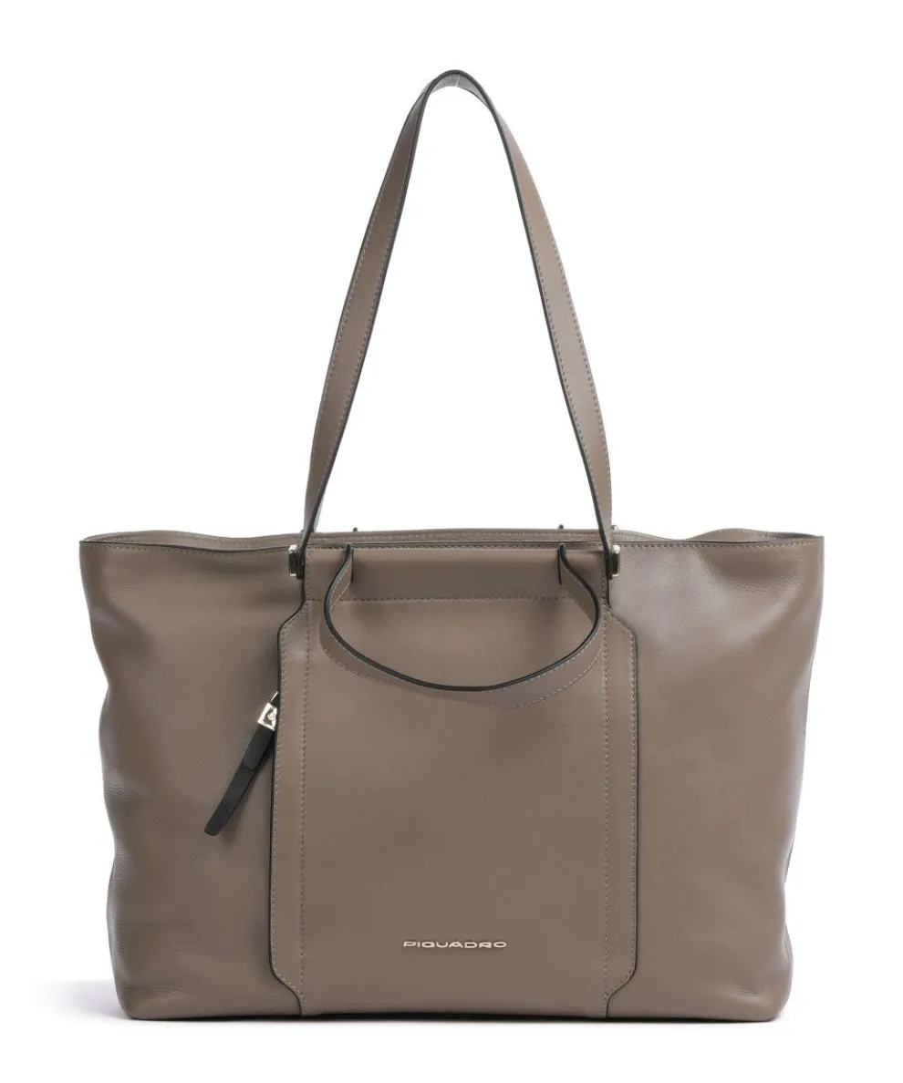 Circle Shopper 15″ fein genarbtes Rindsleder taupe