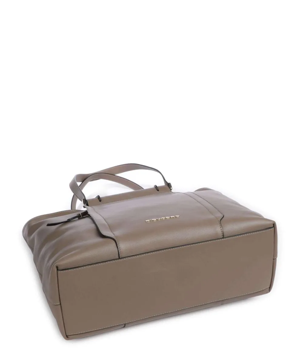 Circle Shopper 15″ fein genarbtes Rindsleder taupe