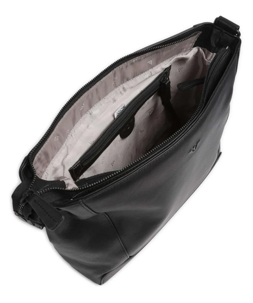 4Seasons Gabriela Schultertasche fein genarbtes Leder schwarz