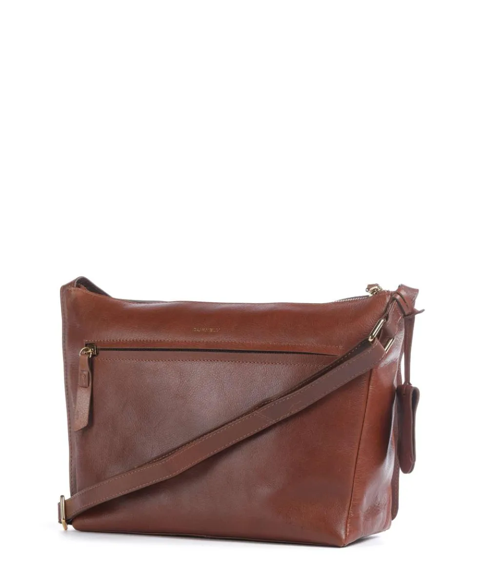 Fine Florence Umhängetasche fein genarbtes Leder braun