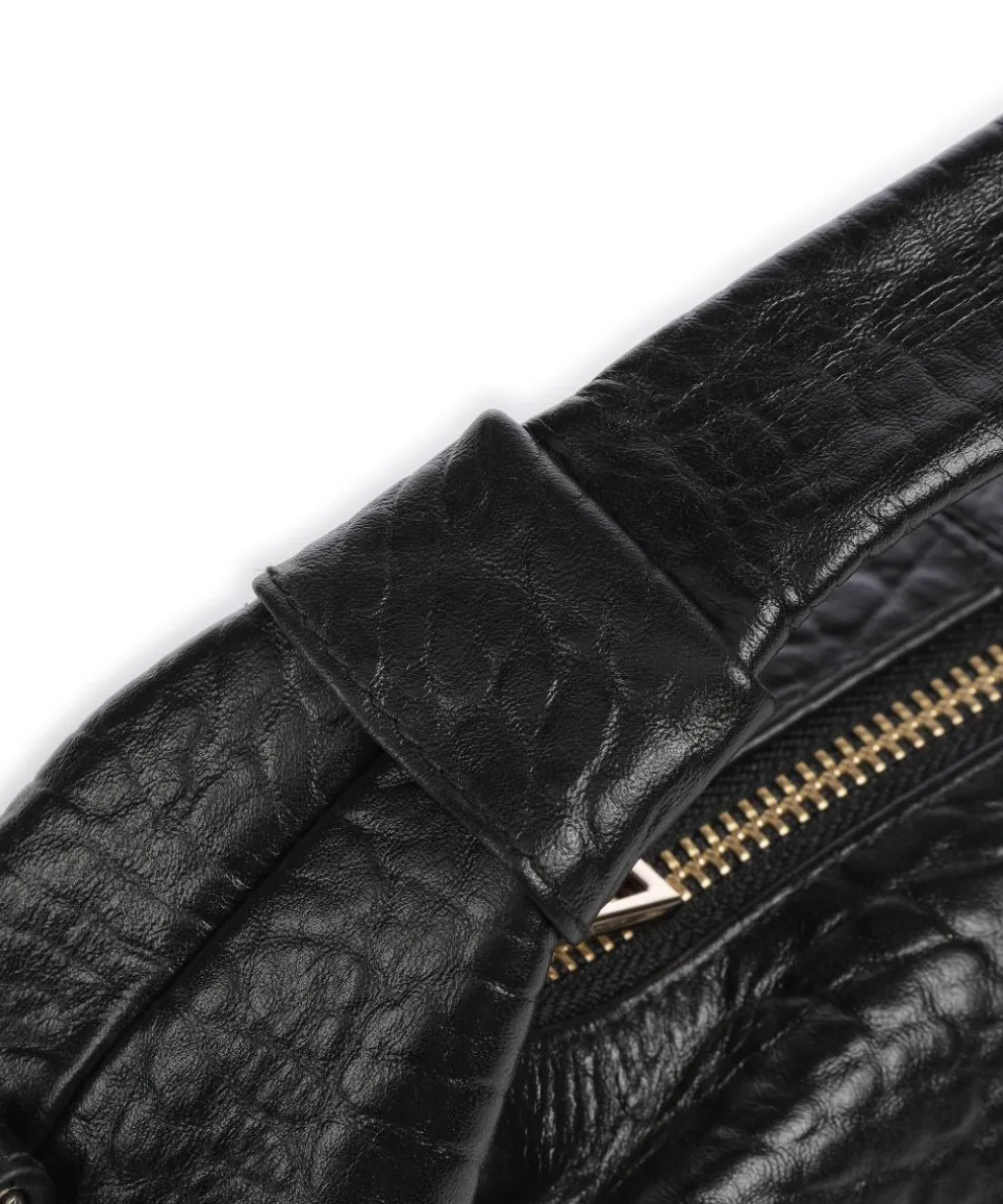 New Zealand Dandy Beuteltasche geprägtes Leder schwarz