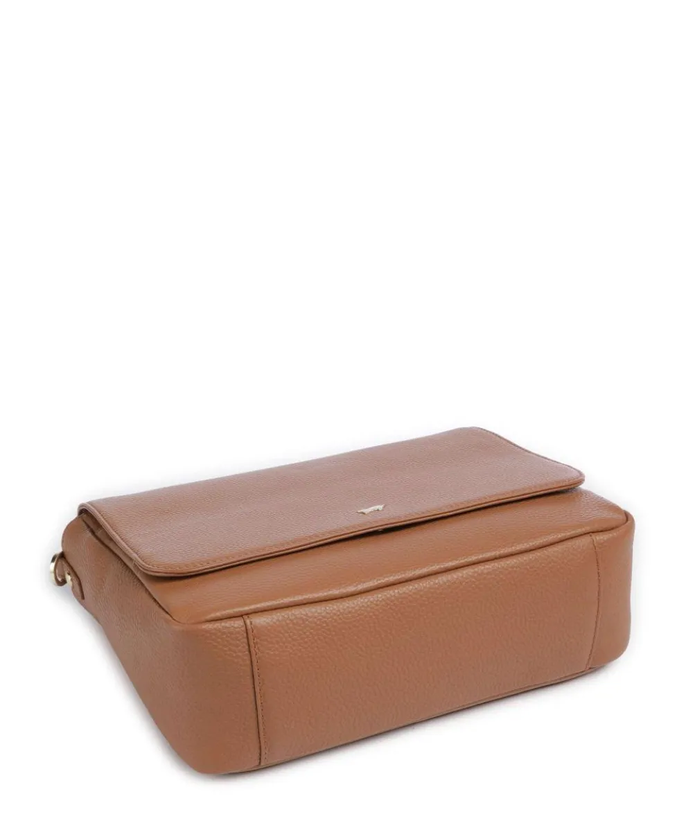 Hanna Umhängetasche genarbtes Rindsleder cognac