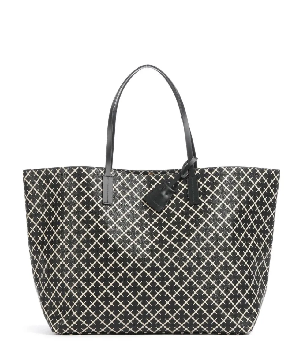 Abi Shopper Lederimitat schwarz/beige