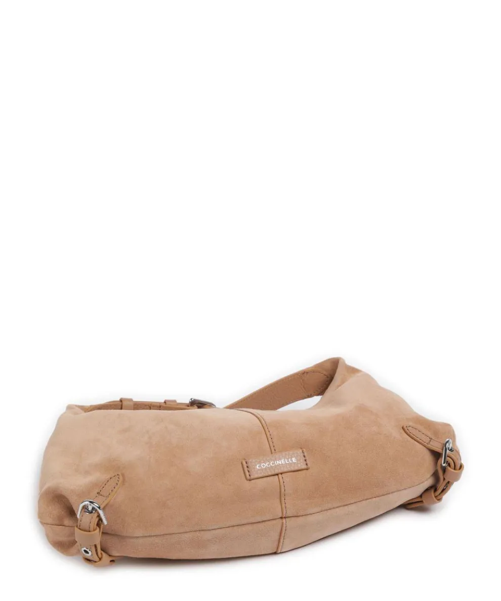 Abigail Suede Schultertasche aufgerautes Leder hellbraun