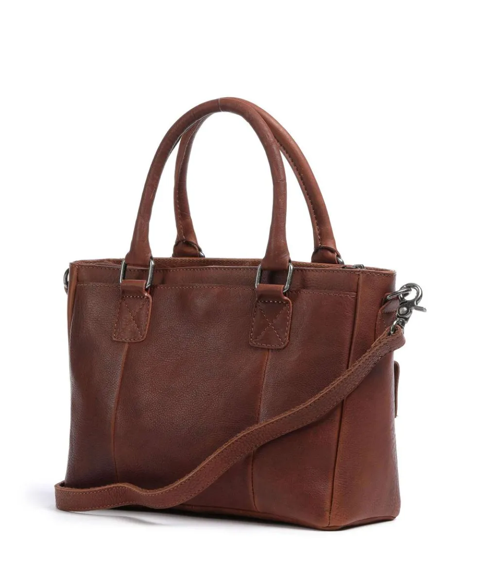 Antique Avery Handtasche genarbtes Leder braun