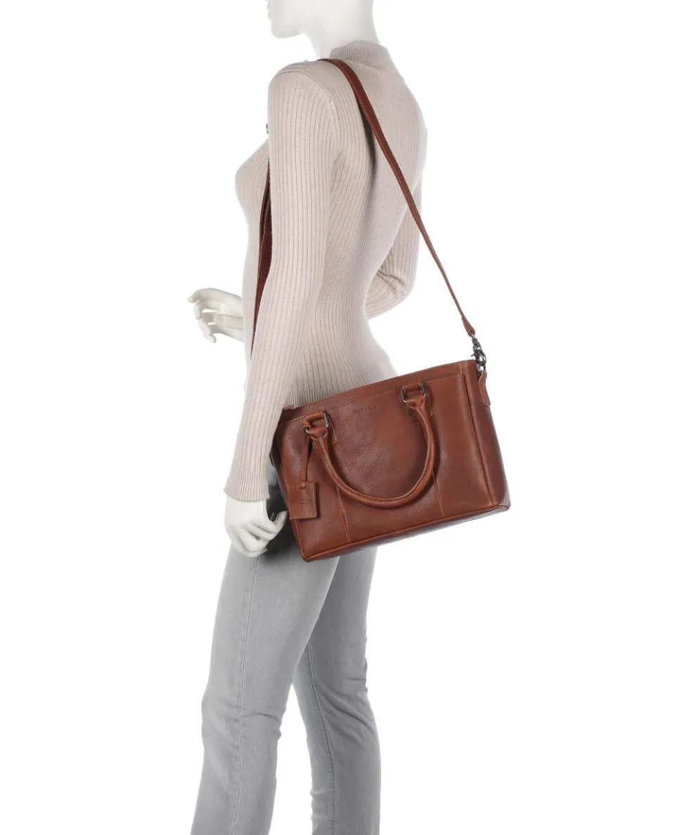 Antique Avery Handtasche genarbtes Leder braun