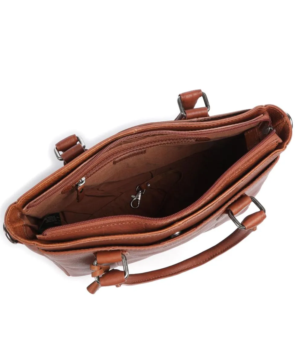 Antique Avery Handtasche genarbtes Leder braun