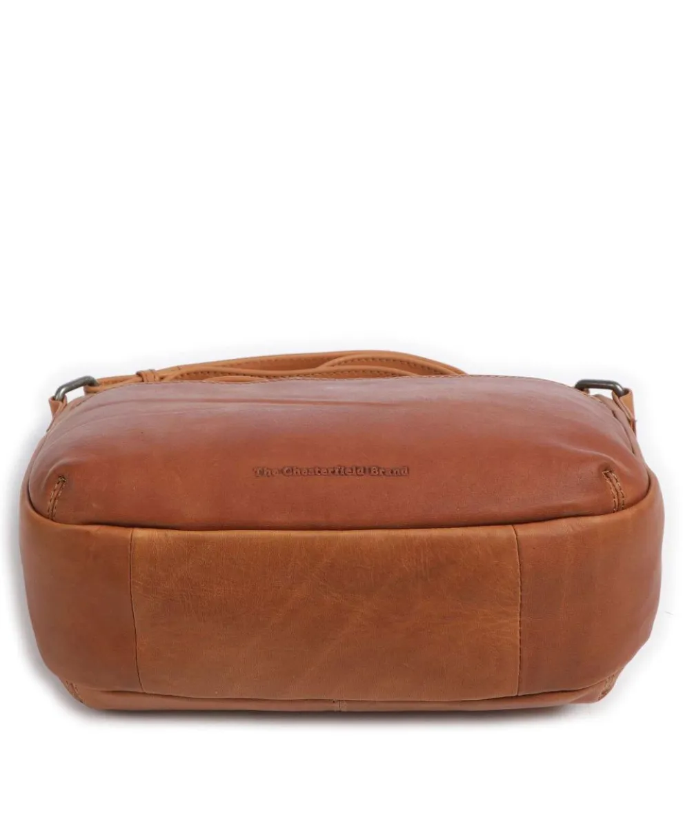 Cow Wax Pull Up Henderson Umhängetasche fein genarbtes Leder cognac