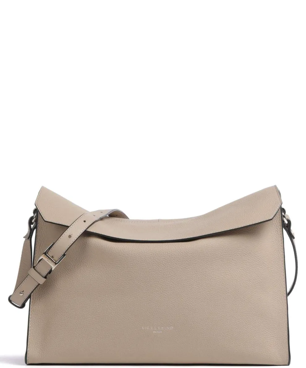 Lora Small Pebble M Schultertasche genarbtes Rindsleder beige