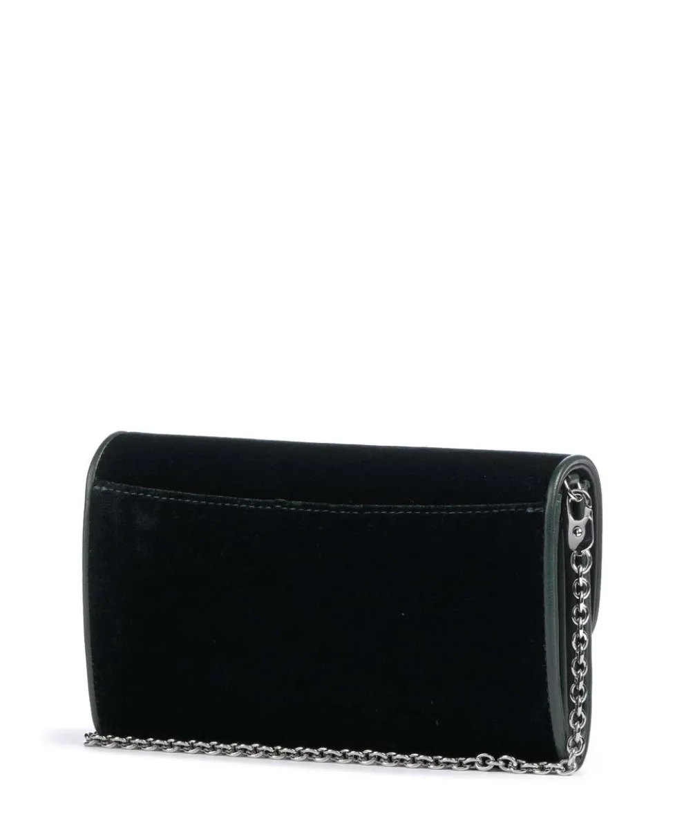 Adair 20 Umhängetasche Leder, Samtgewebe dunkelgrün