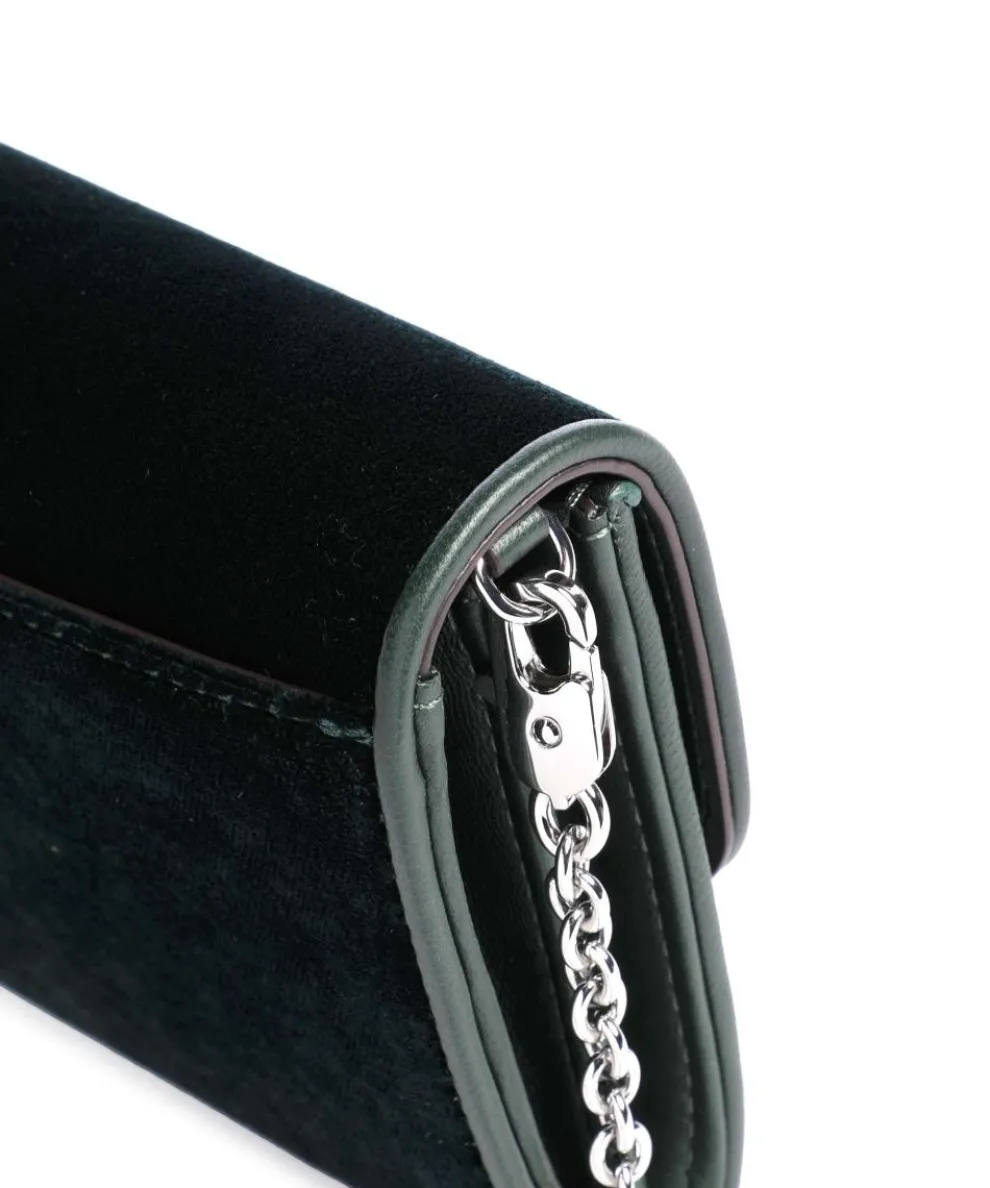 Adair 20 Umhängetasche Leder, Samtgewebe dunkelgrün