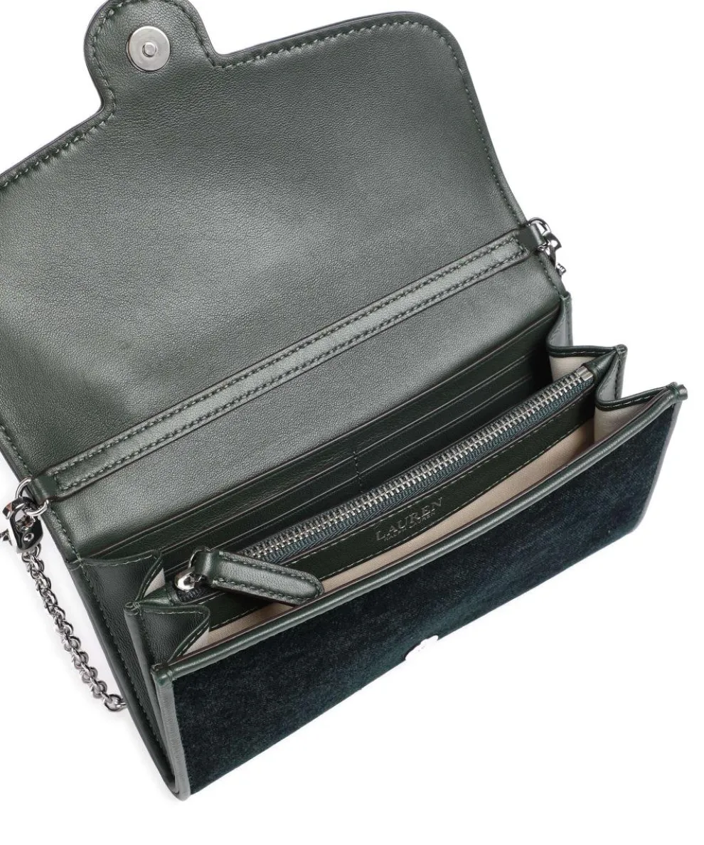 Adair 20 Umhängetasche Leder, Samtgewebe dunkelgrün