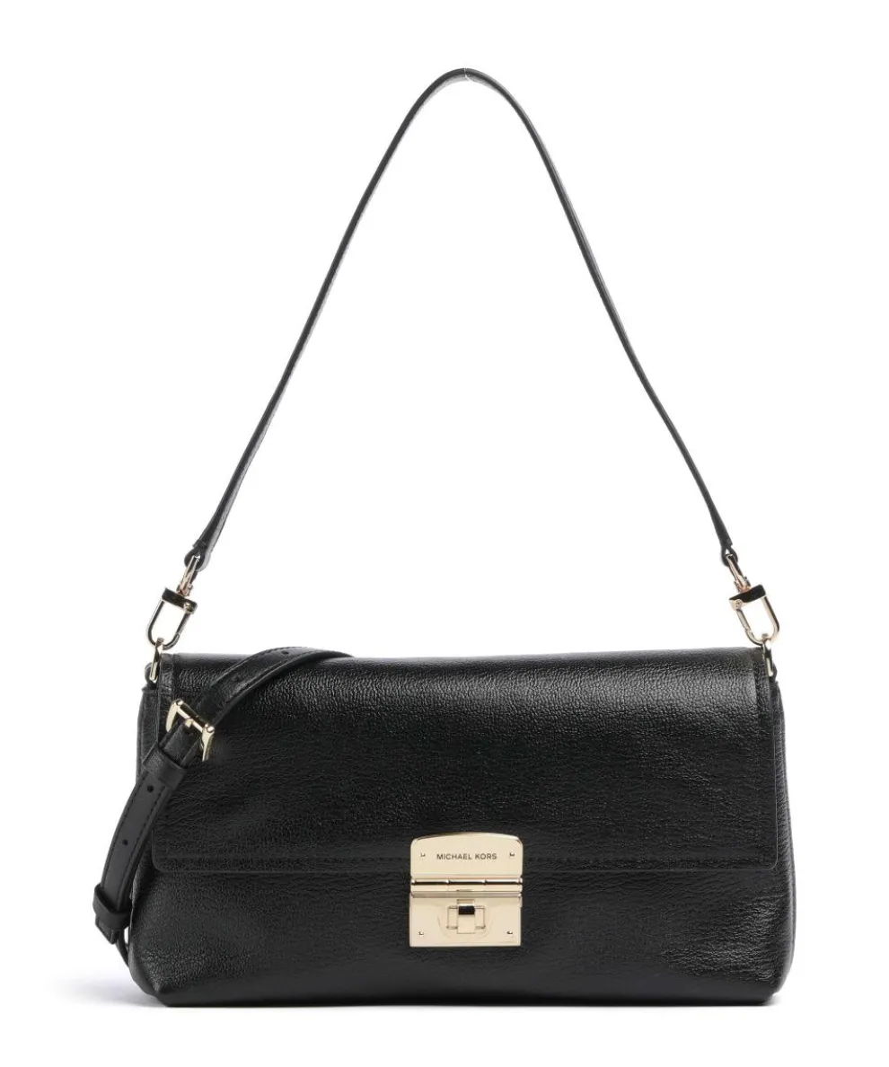 Addie Schultertasche genarbtes Leder schwarz