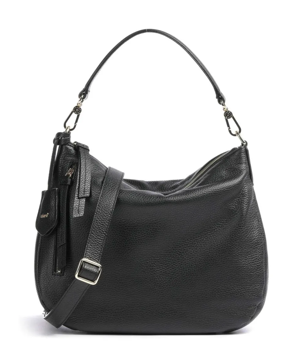 Adria Juna Small Beuteltasche genarbtes Rindsleder schwarz