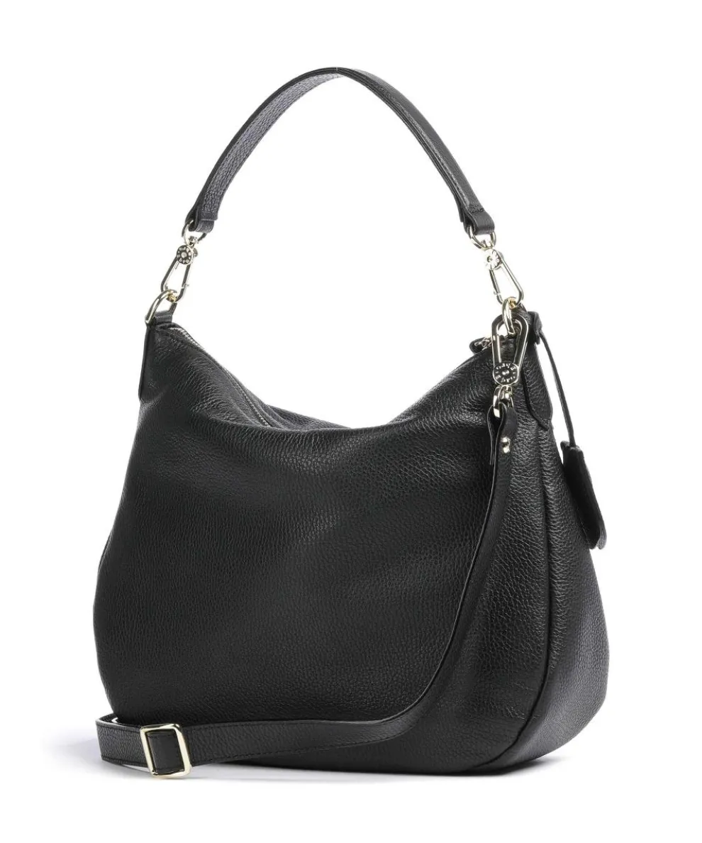 Adria Juna Small Beuteltasche genarbtes Rindsleder schwarz