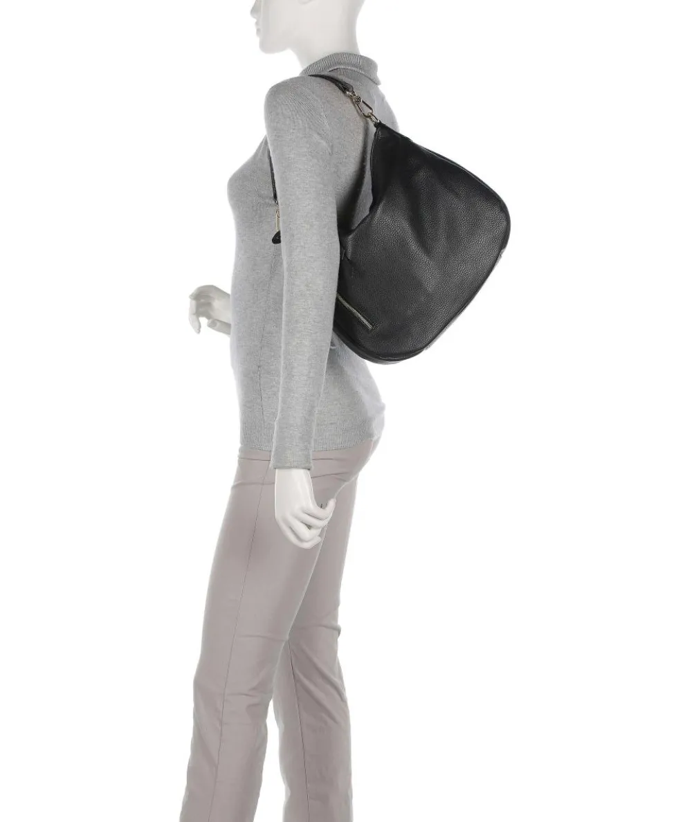 Adria Juna Small Beuteltasche genarbtes Rindsleder schwarz