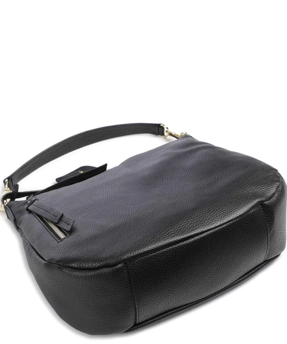 Adria Juna Small Beuteltasche genarbtes Rindsleder schwarz