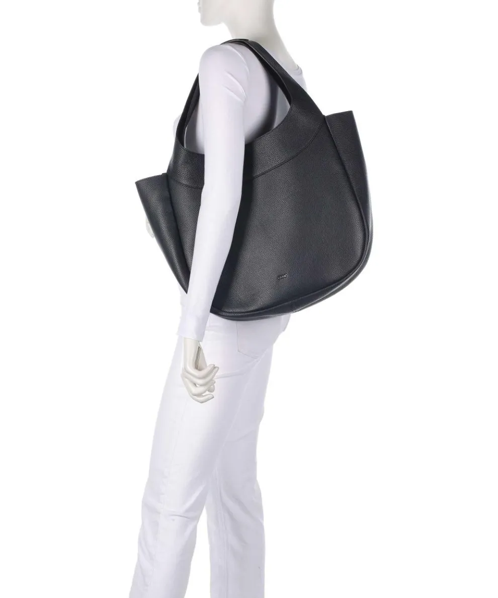 Adria Loft Shopper genarbtes Rindsleder navy