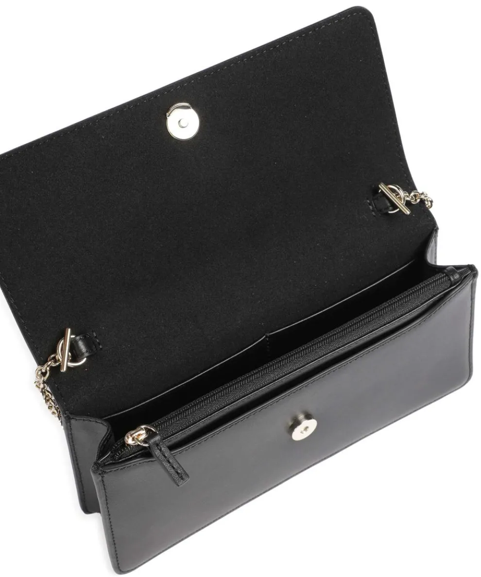 Diamante Mini Umhängetasche fein genarbtes Leder schwarz