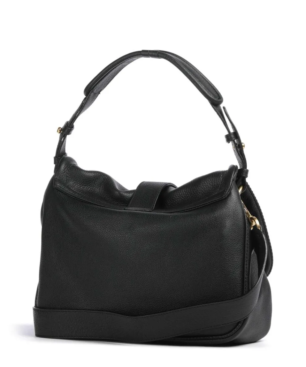 Dalia Star Saddle Beuteltasche genarbtes Rindsleder schwarz