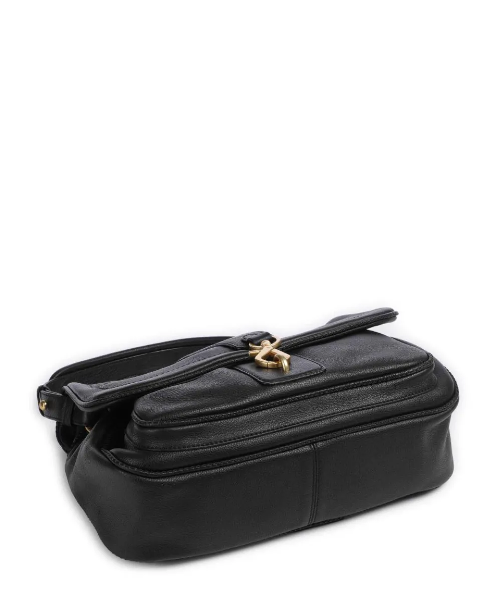 Dalia Star Saddle Beuteltasche genarbtes Rindsleder schwarz