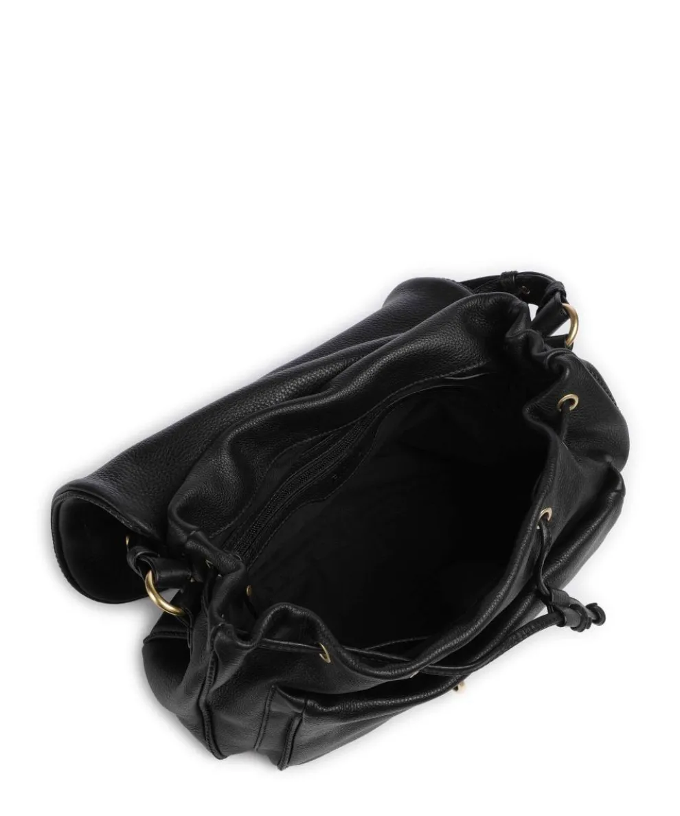 Dalia Star Saddle Beuteltasche genarbtes Rindsleder schwarz