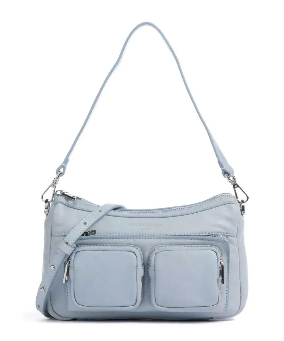 Maia Sheep Natural S Schultertasche Schafsleder hellblau