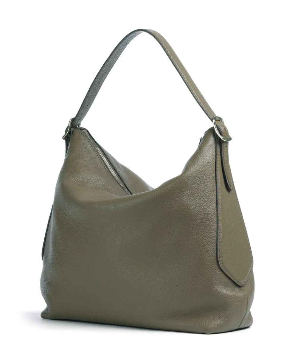 Agave Carina Beuteltasche genarbtes Leder olivgrün