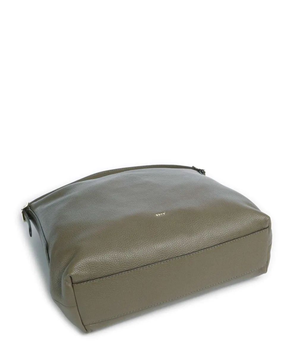 Agave Carina Beuteltasche genarbtes Leder olivgrün